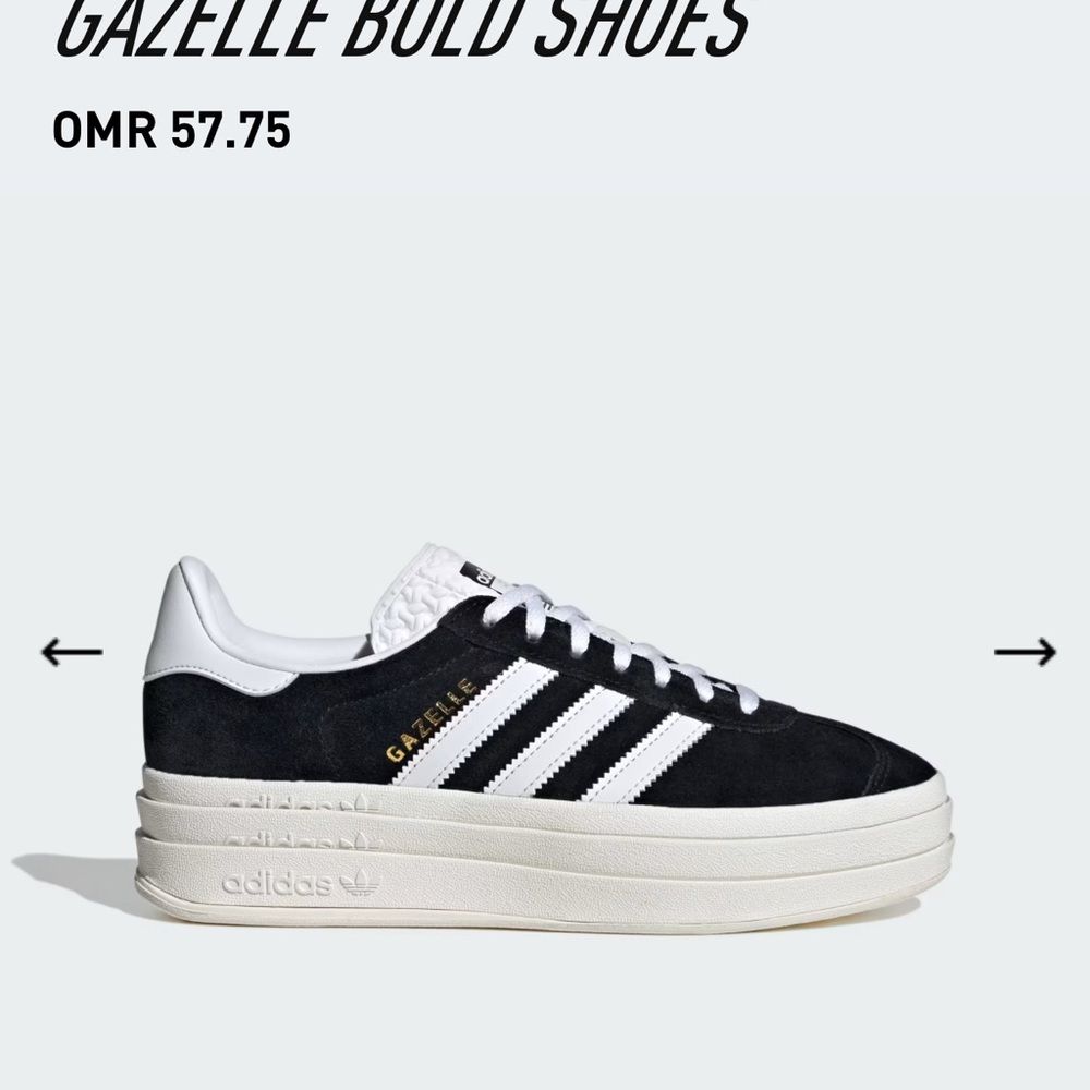 Adidas Black and White Gazelle Bold Sneakers